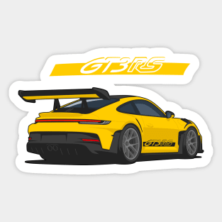 Rear car 911 gt3 rs yellow Sticker